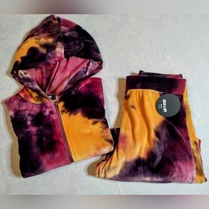 Tie Dye Velour Sweatsuit, girls L/14
